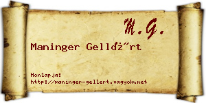 Maninger Gellért névjegykártya